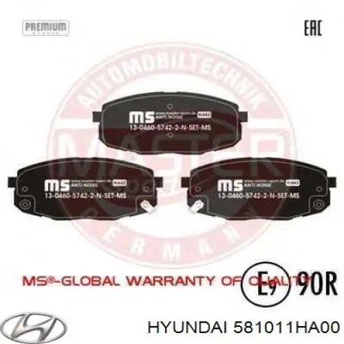 Тормозні колодки Hyundai/Kia 581011HA00