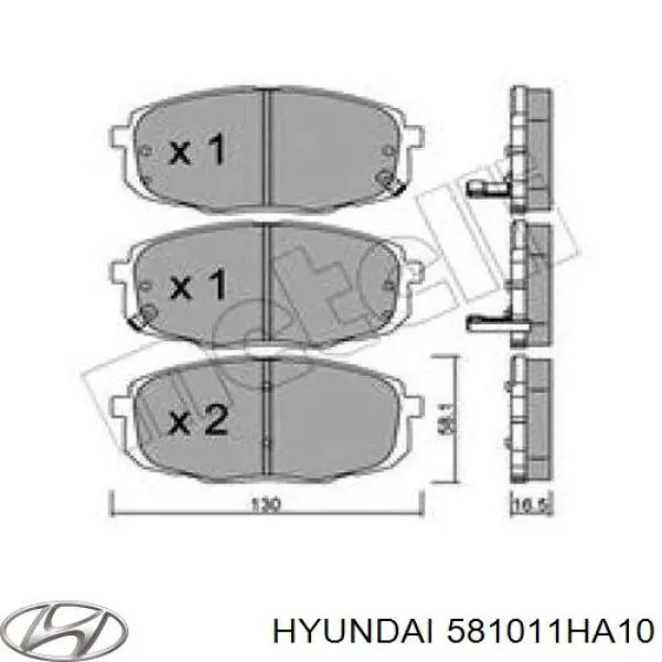 581011HA10 Hyundai/Kia колодки гальмівні передні, дискові