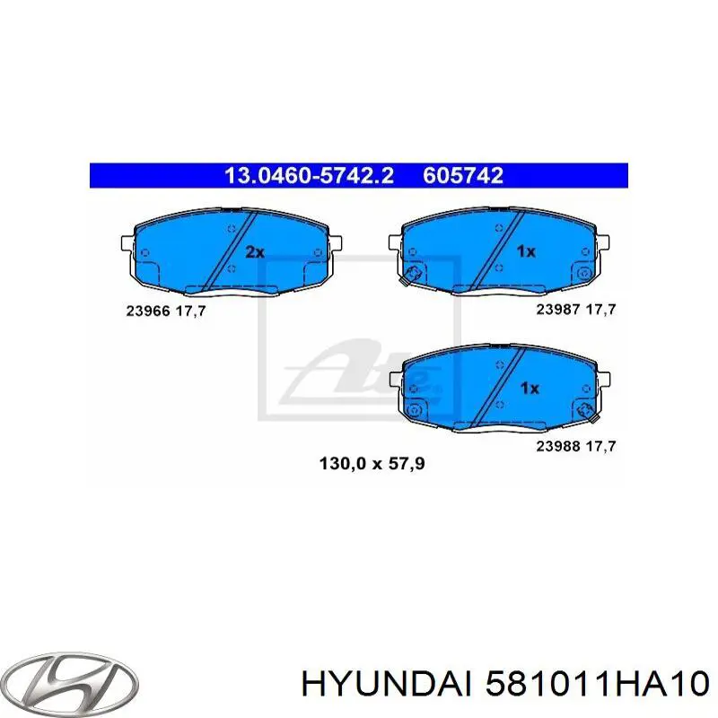 Гальмівні колодки Hyundai/Kia 581011HA10 ціна, від 28.05 USD