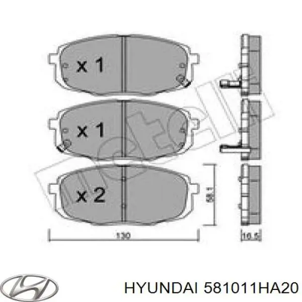 Купити 581011HA20 Hyundai/Kia Колодки гальмівні передні, дискові