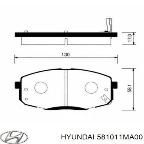 Передні тормозні колодки 581011MA00 Hyundai/Kia