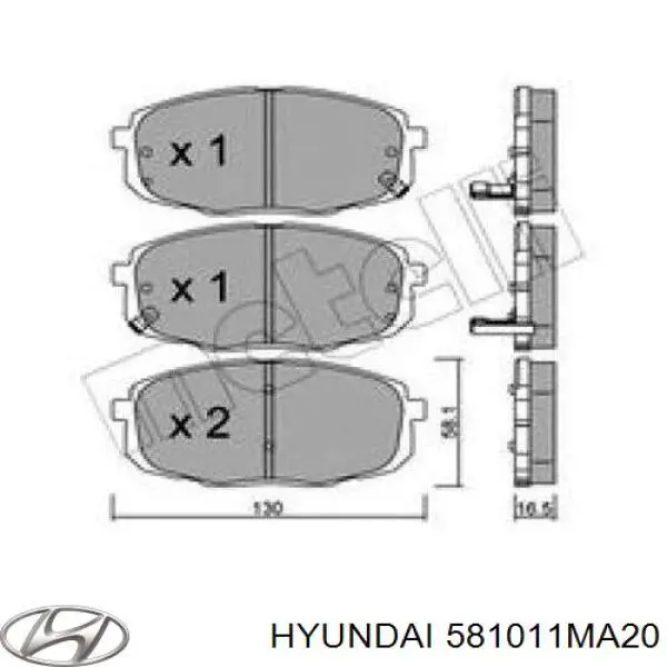 Купити 581011MA20 Hyundai/Kia Колодки гальмівні передні, дискові