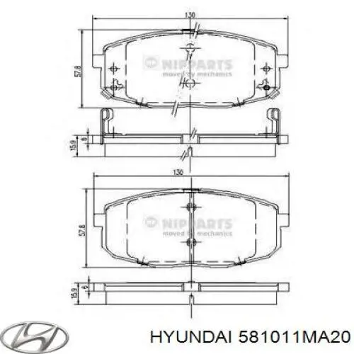 Гальмівні колодки Hyundai/Kia 581011MA20 ціна, від 20.95 USD