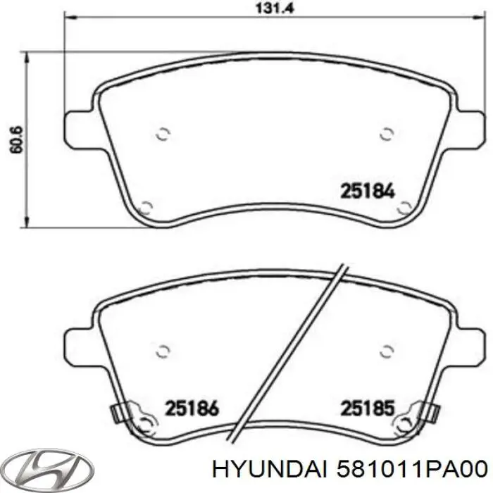 Тормозні колодки Hyundai/Kia 581011PA00