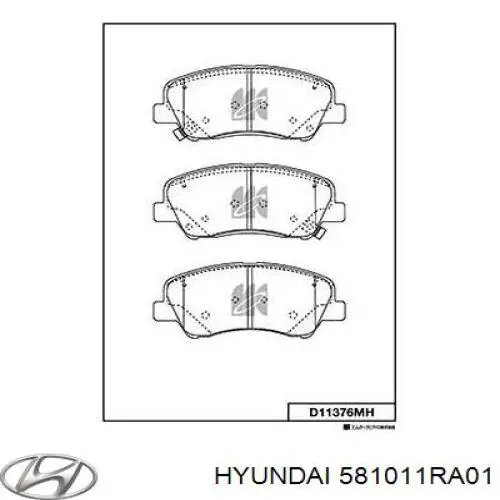 Передні тормозні колодки 581011RA01 Hyundai/Kia