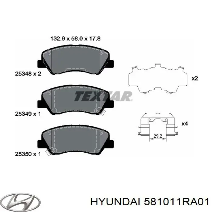 Гальмівні колодки Hyundai/Kia 581011RA01 ціна, від 18.97 USD