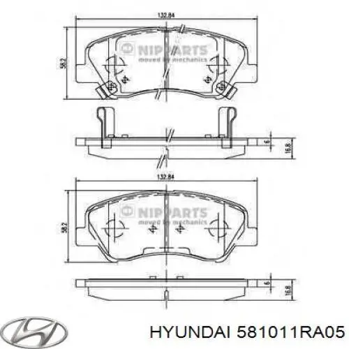Передні тормозні колодки 581011RA05 Hyundai/Kia