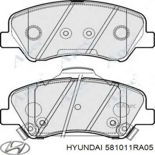 Колодки гальмівні передні, дискові 581011RA05 Hyundai/Kia