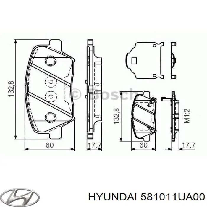 Тормозні колодки Hyundai/Kia 581011UA00