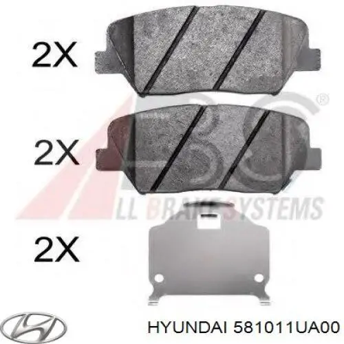 Купити 581011UA00 Hyundai/Kia Колодки гальмівні передні, дискові