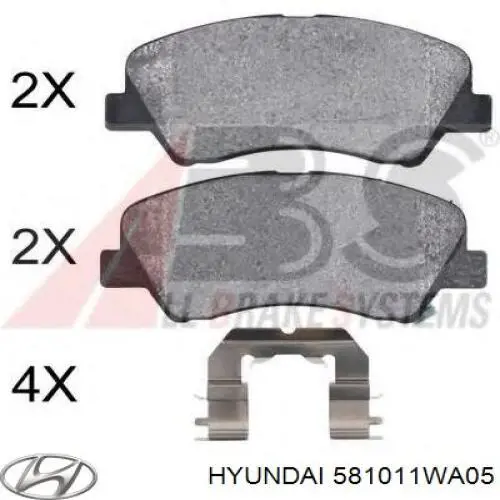 Колодки гальмівні передні, дискові 581011WA05 Hyundai/Kia