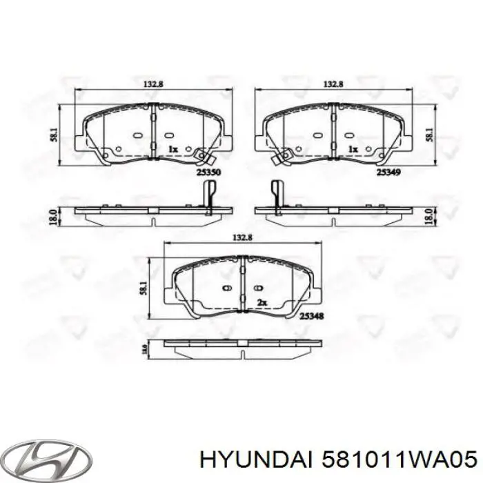 Гальмівні колодки Hyundai/Kia 581011WA05 ціна, від 18.91 USD
