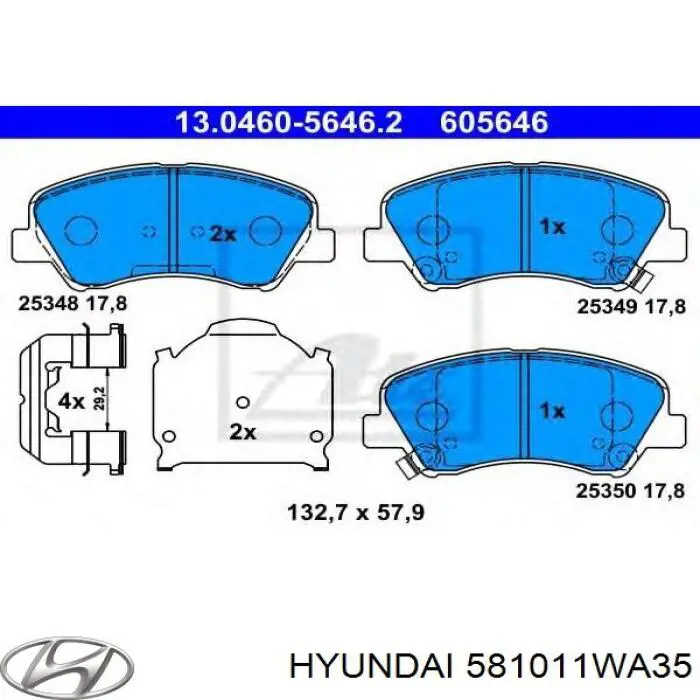 581011WA35 Hyundai/Kia колодки гальмівні передні, дискові