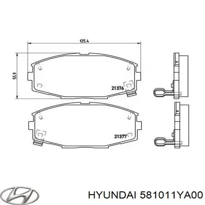 Передні тормозні колодки 581011YA00 Hyundai/Kia