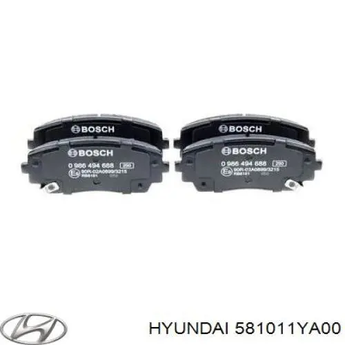 581011YA00 Hyundai/Kia колодки гальмівні передні, дискові