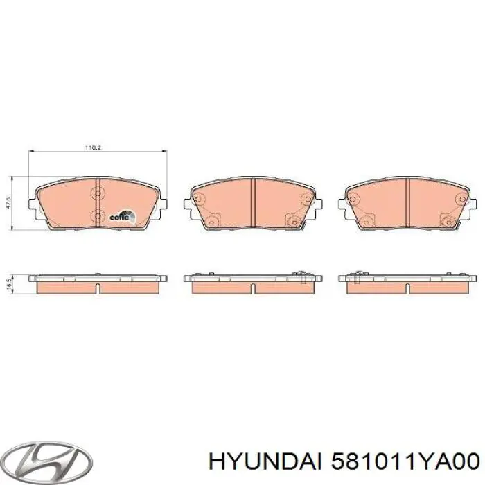 Гальмівні колодки Hyundai/Kia 581011YA00 ціна, від 18.34 USD