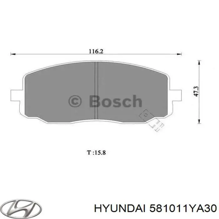 Передні тормозні колодки 581011YA30 Hyundai/Kia