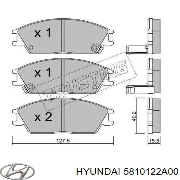 5810122A00 Hyundai/Kia Передні гальмівні колодки