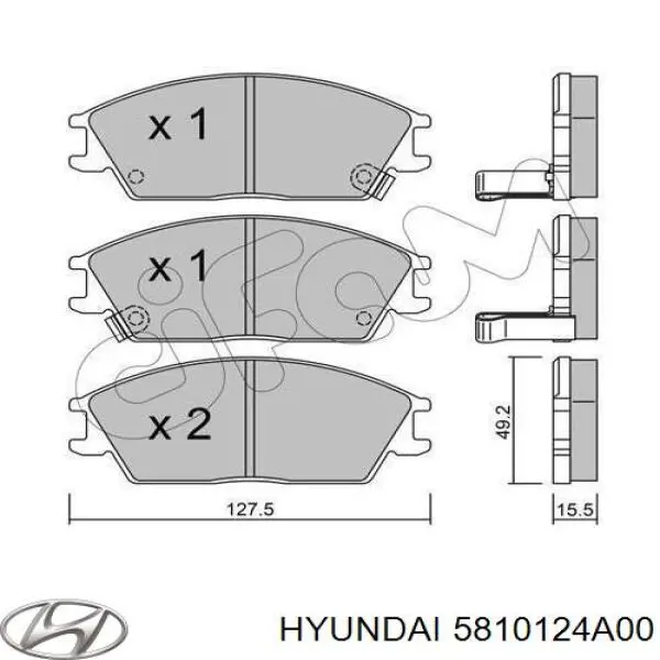 5810124A00 Hyundai/Kia колодки гальмівні передні, дискові
