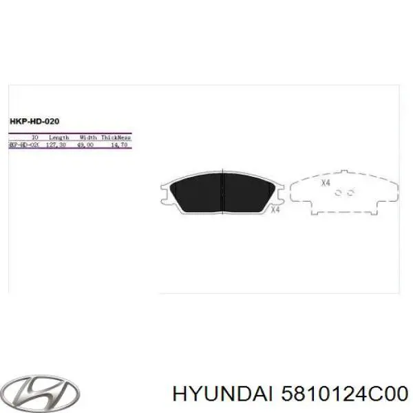 Купити 5810124C00 Hyundai/Kia Колодки гальмівні передні, дискові