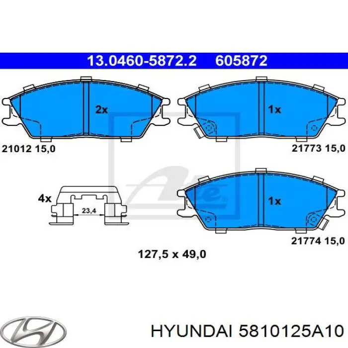 Тормозні колодки Hyundai/Kia 5810125A10