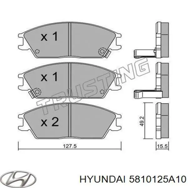5810125A10 Hyundai/Kia колодки гальмівні передні, дискові