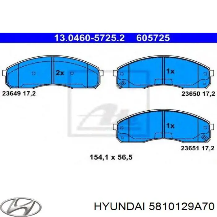 Купити 5810129A70 Hyundai/Kia Колодки гальмівні передні, дискові