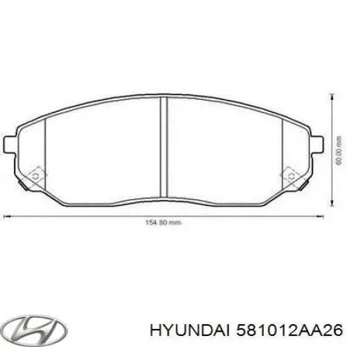 581012AA26 Hyundai/Kia колодки гальмівні передні, дискові