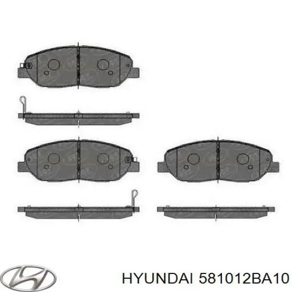 581012BA10 Hyundai/Kia колодки гальмівні передні, дискові