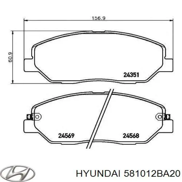 Колодки гальмівні передні, дискові 581012BA20 Hyundai/Kia