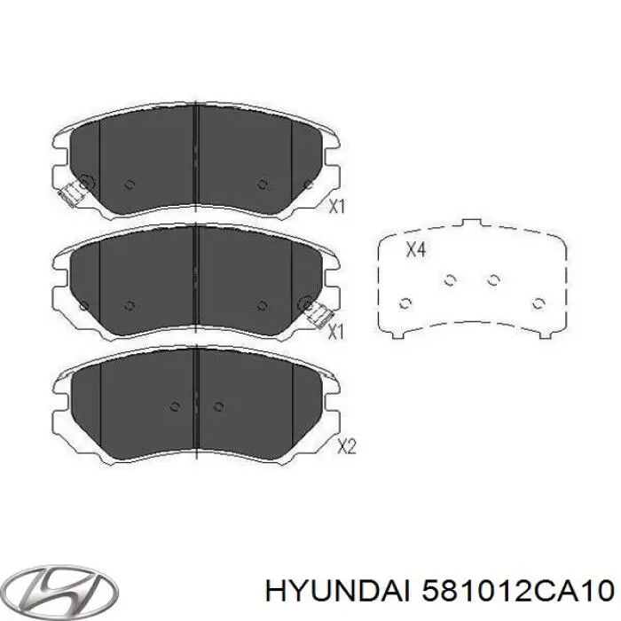Купити 581012CA10 Hyundai/Kia Колодки гальмівні передні, дискові