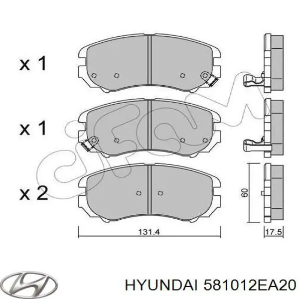 Гальмівні колодки Hyundai/Kia 581012EA20 ціна, від 20.15 USD