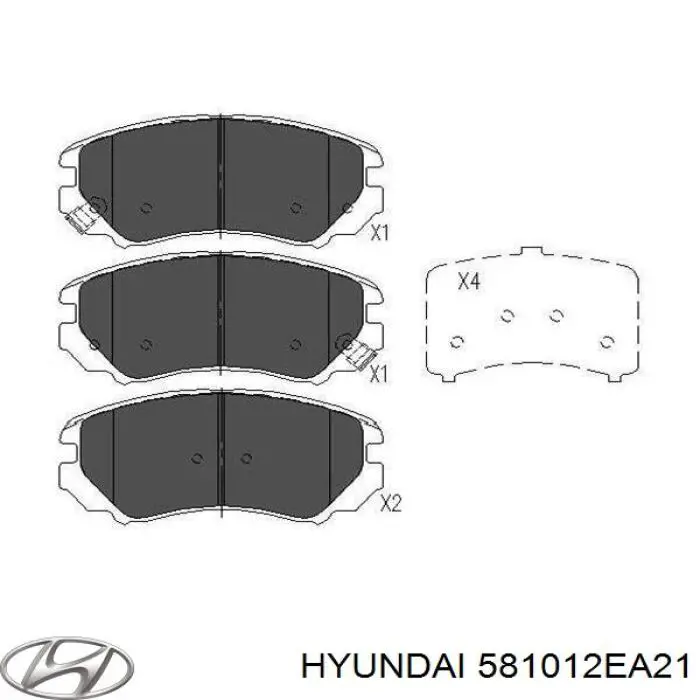 Гальмівні колодки Hyundai/Kia 581012EA21 ціна, від 20.14 USD
