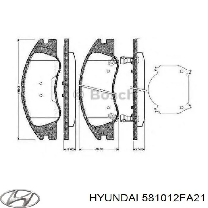 Гальмівні колодки Hyundai/Kia 581012FA21 ціна, від 23.96 USD