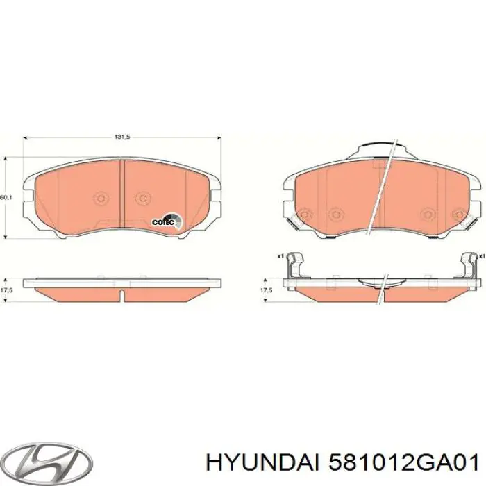 Тормозні колодки Hyundai/Kia 581012GA01