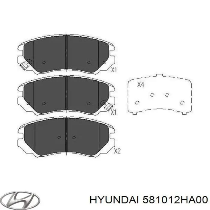 Колодки гальмівні передні, дискові 581012HA00 Hyundai/Kia