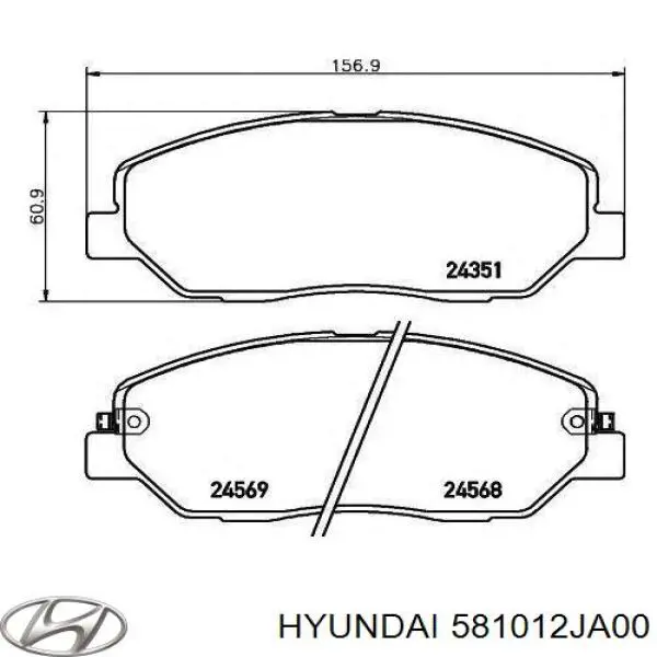 Передні тормозні колодки 581012JA00 Hyundai/Kia