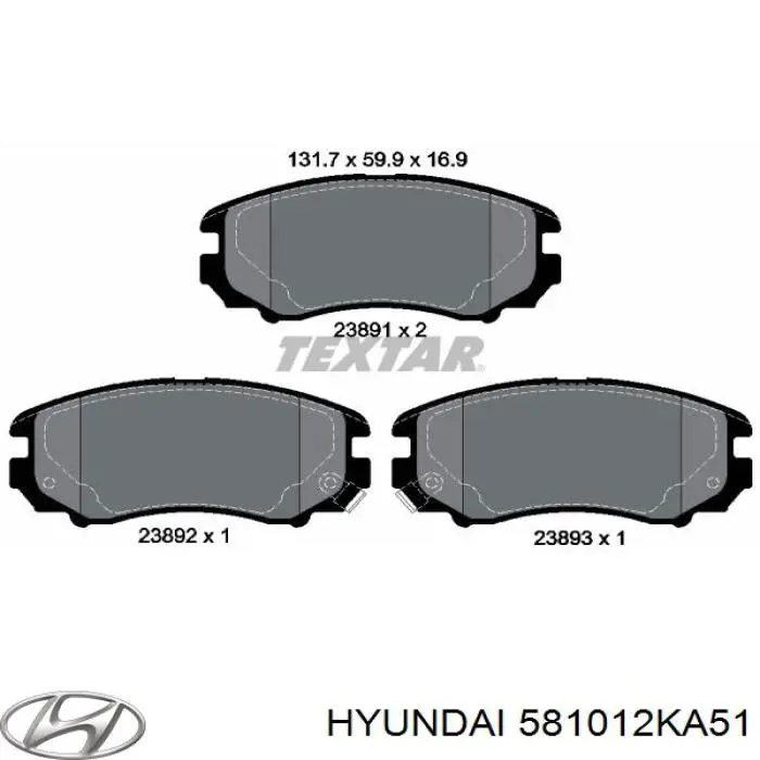 Колодки гальмівні передні, дискові 581012KA51 Hyundai/Kia