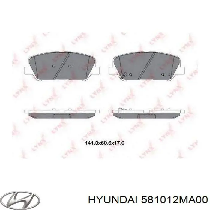 Передні тормозні колодки 581012MA00 Hyundai/Kia