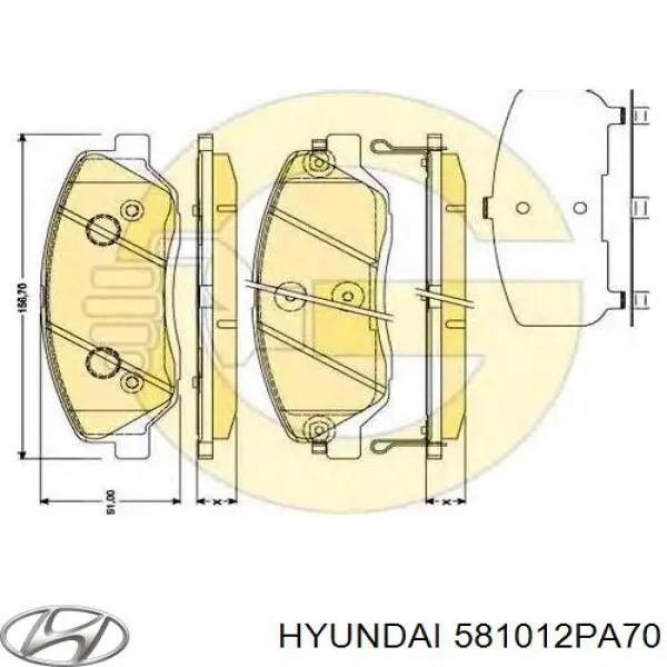 Купити 581012PA70 Hyundai/Kia Колодки гальмівні передні, дискові