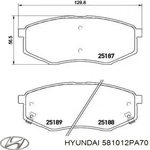 Гальмівні колодки Hyundai/Kia 581012PA70 ціна, від 27.84 USD