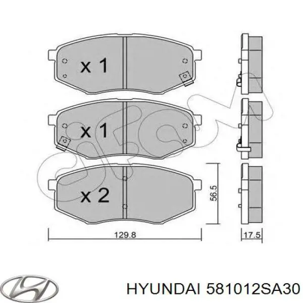 Купити 581012SA30 Hyundai/Kia Колодки гальмівні передні, дискові