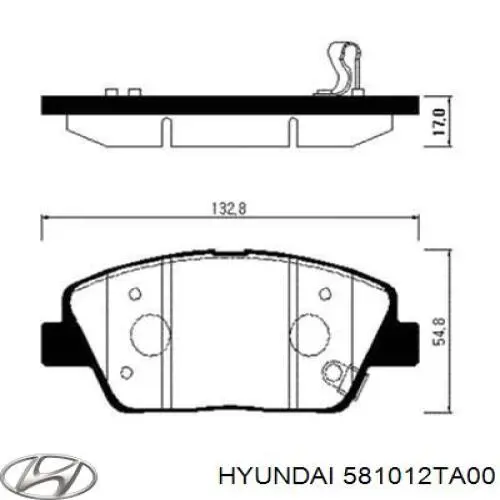 581012TA00 Hyundai/Kia Передні гальмівні колодки