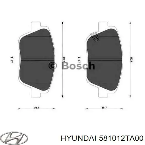 581012TA00 Hyundai/Kia колодки гальмівні передні, дискові