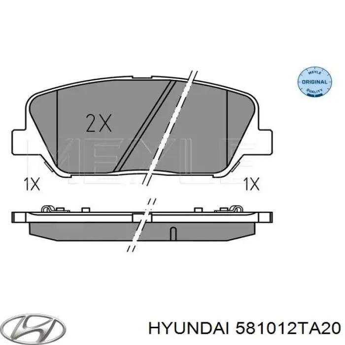 Передні тормозні колодки 581012TA20 Hyundai/Kia