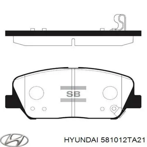 Тормозні колодки Hyundai/Kia 581012TA21