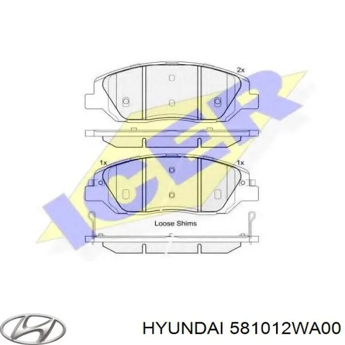 Передні тормозні колодки 581012WA00 Hyundai/Kia