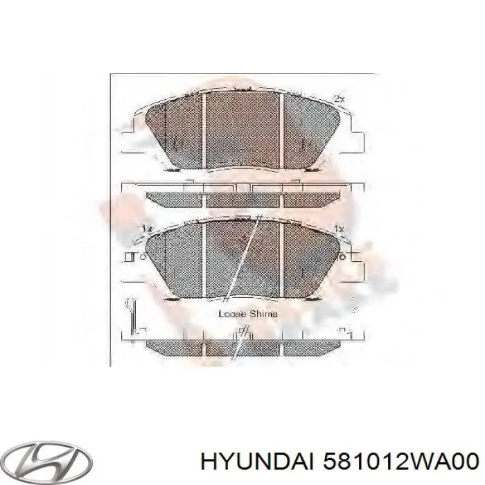 Тормозні колодки Hyundai/Kia 581012WA00