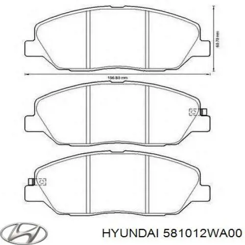Купити 581012WA00 Hyundai/Kia Колодки гальмівні передні, дискові