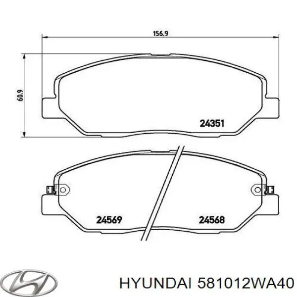 581012WA40 Hyundai/Kia Передні гальмівні колодки